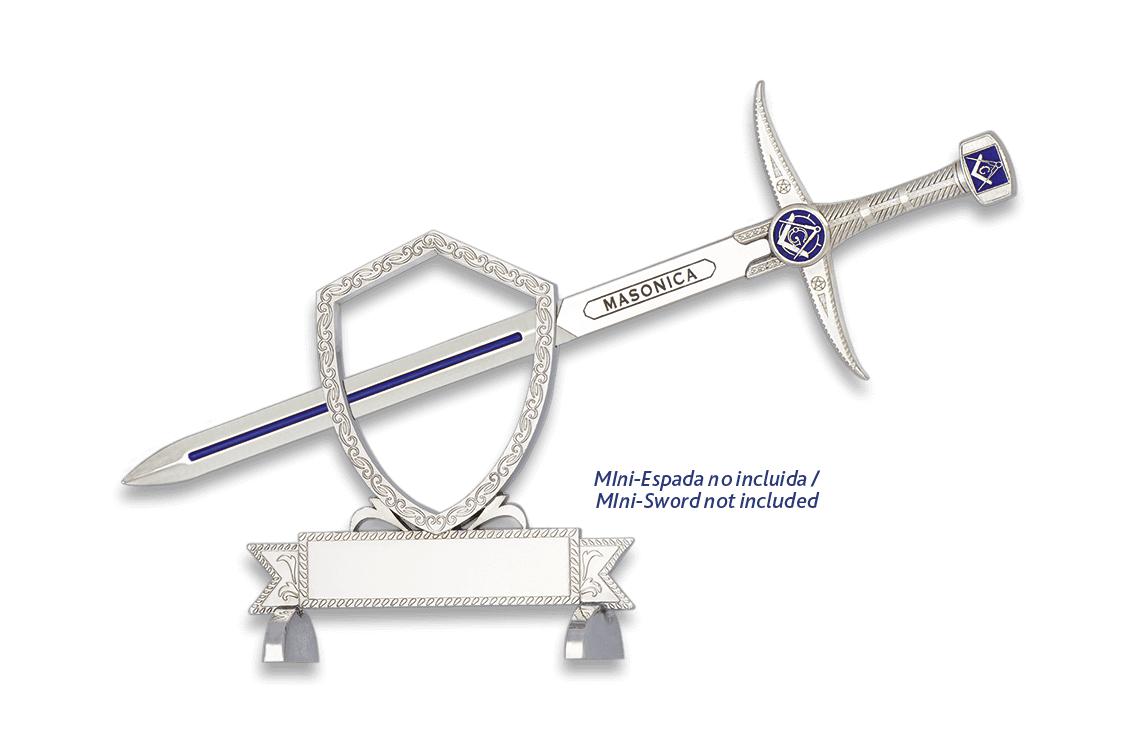 Présentoir pour mini épée. Couleur argent