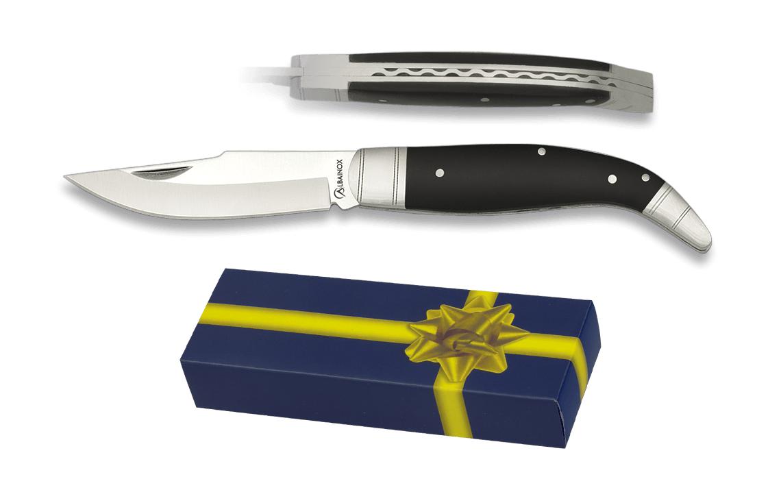 Albainox penknife in steel and black POM and 7.2 cm blade