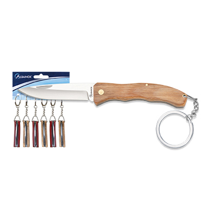 6 Pocket knives in blister in four colors with 5 cm stainless ste...