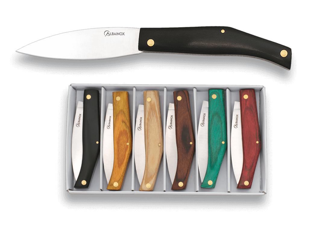 Box of 6 Albainox pocket knives with 7 cm stainless steel blade a...