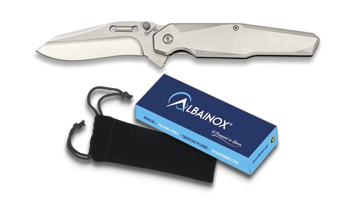 Albainox Plus penknife with Diamante name, with white glove inclu...