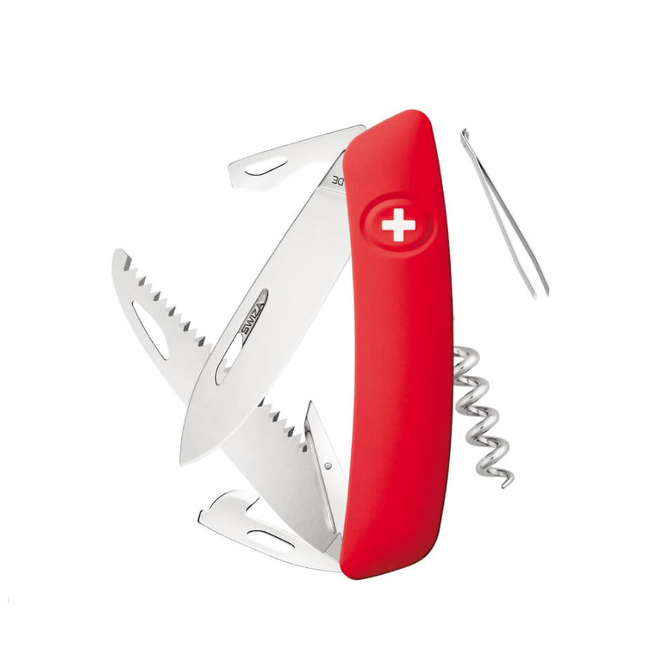 Swiza D05 rotes Mehrzweckmesser mit 12 Funktionen KNI.0050.1000