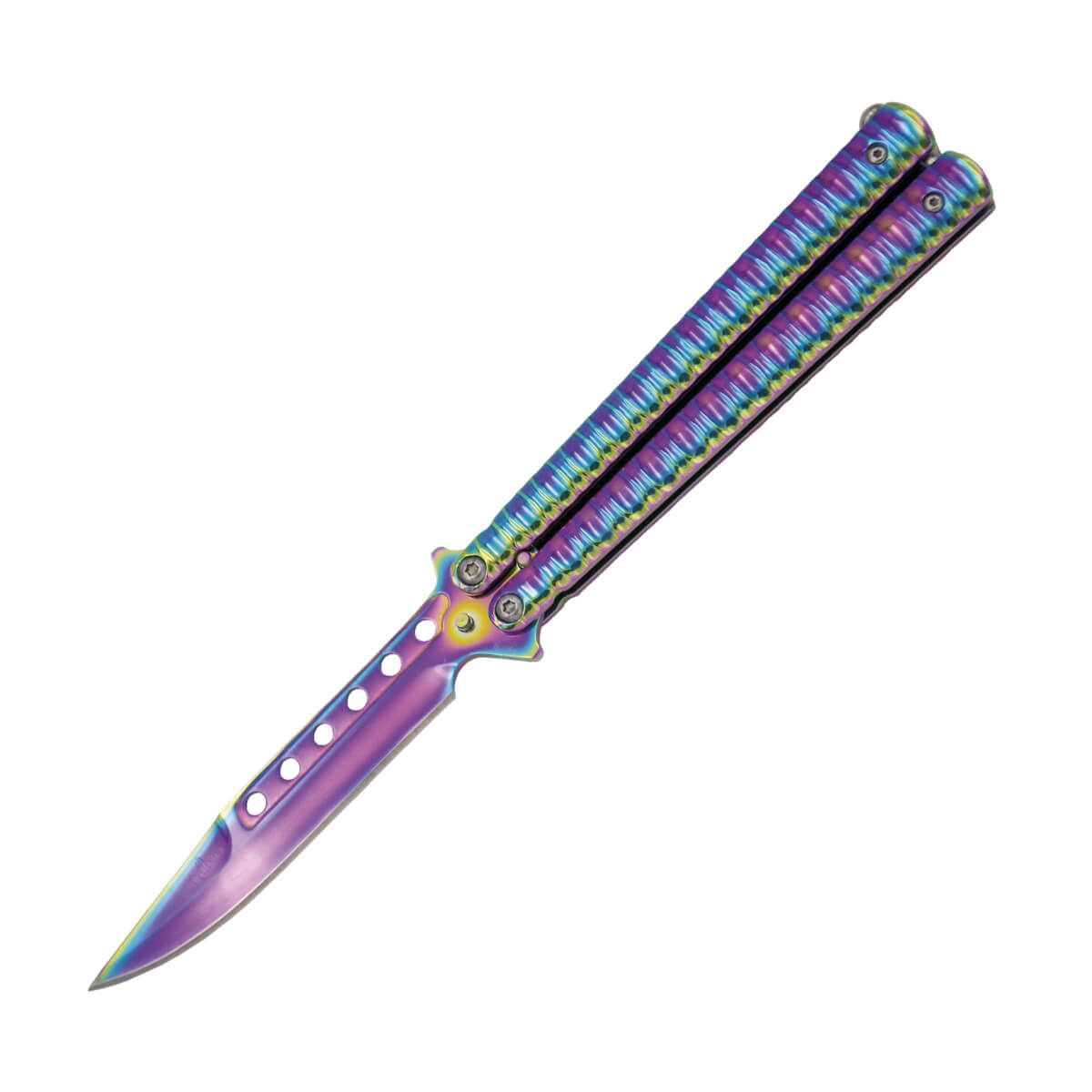 Navaja mariposa rainbow con hoja de 10 cm 16071W