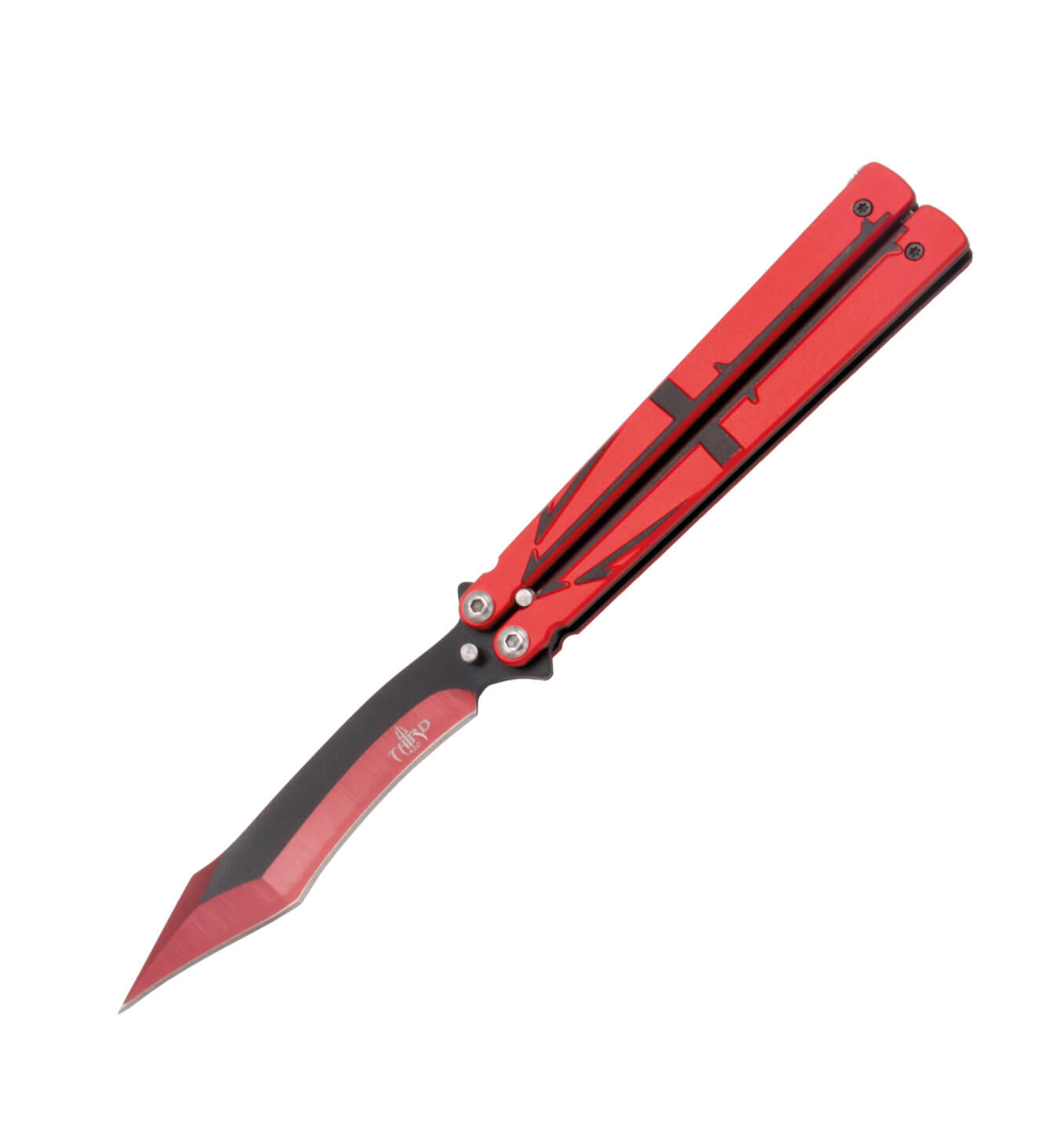 Faca borboleta preta e vermelha com lâmina de 12,6 cm K2805RDT