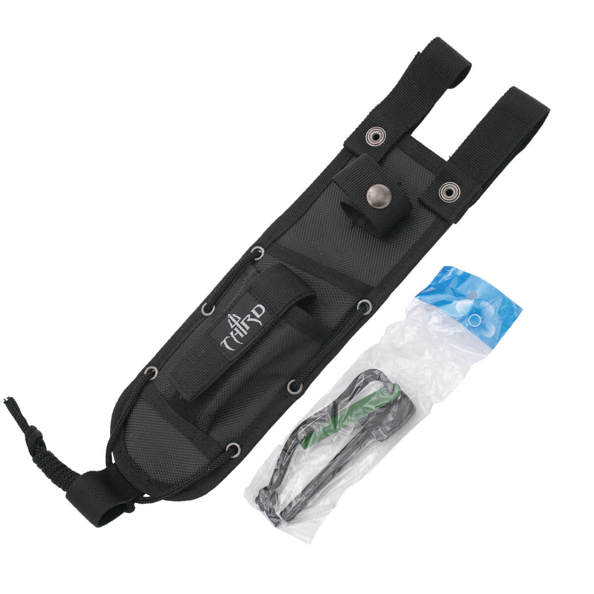 Taktisches Messer mit ABS-Griff aus Feuerstein und 20 cm langer Klinge Third