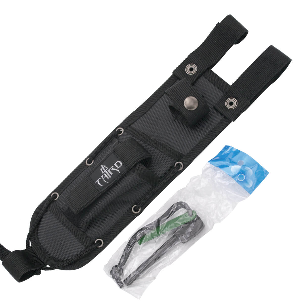 Taktisches Messer mit 15 cm goldener Klinge und schwarzem G-10-Griff