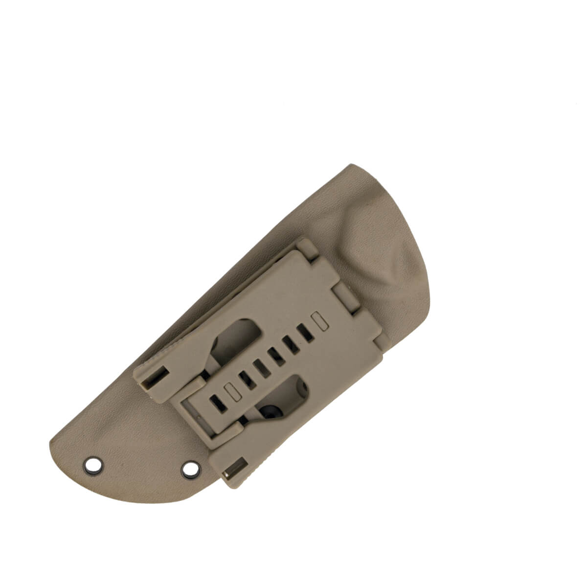 Taktisches Messer mit grauer Titanklinge und kamelfarbenem G10-Griff