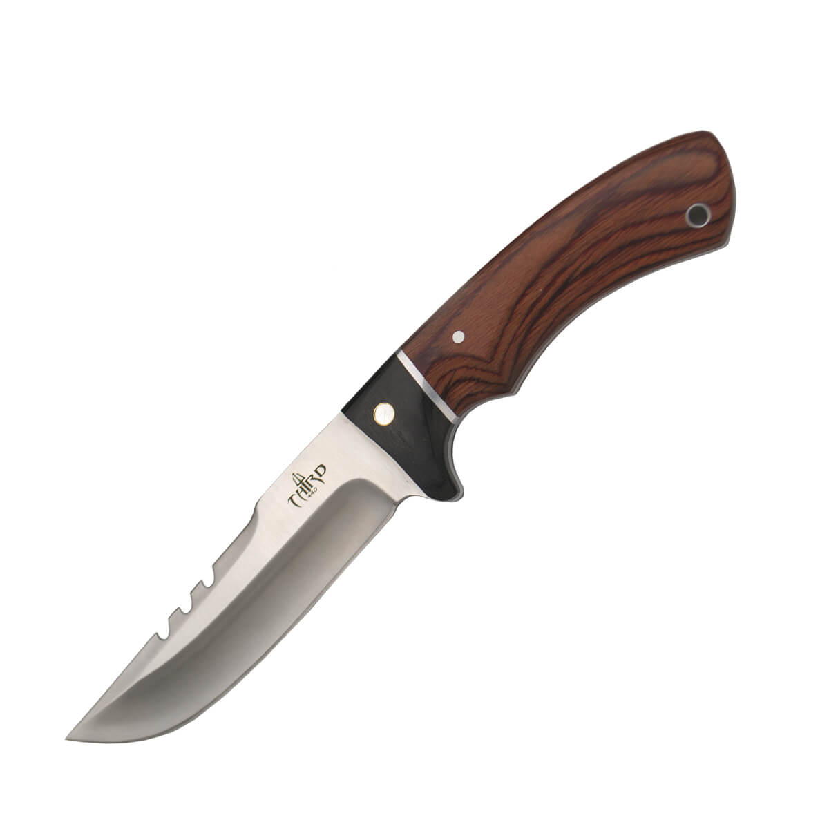 Jagdmesser mit Griff aus Pakkaholz und 12,4 cm langer Klinge aus ...